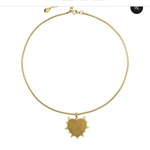 REBL Spiked Heart Necklace in Gold